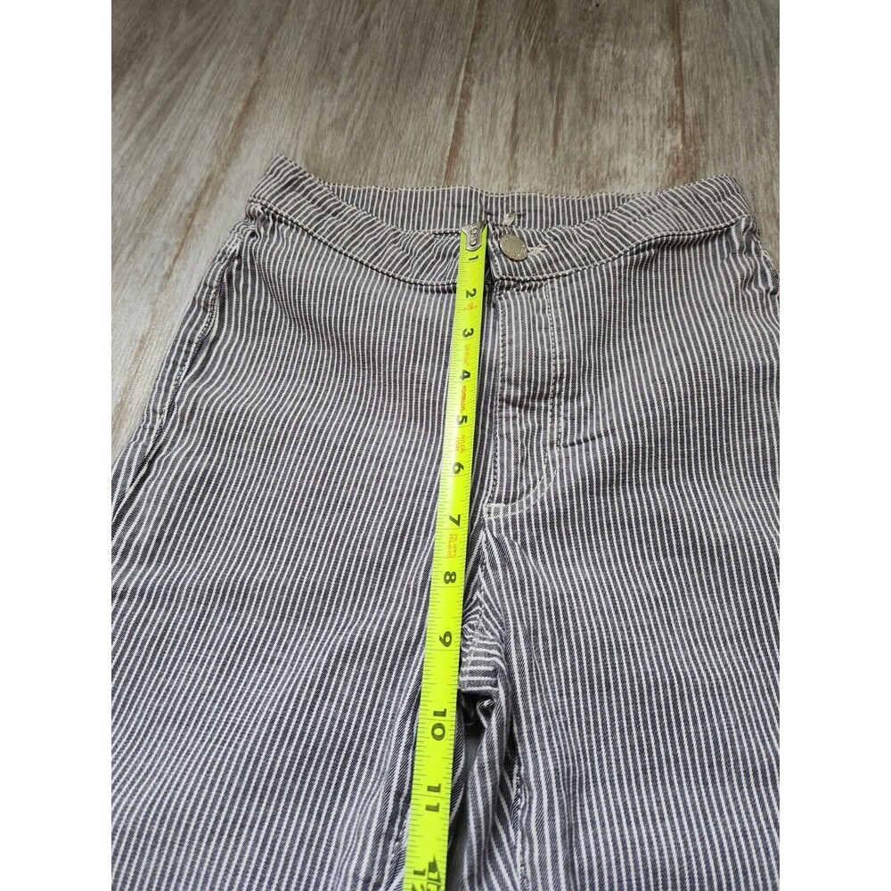 Free People High Rise Skinny Jeggings Gray White Stripe Stretch Lightweight 25 - Picture 8 of 10